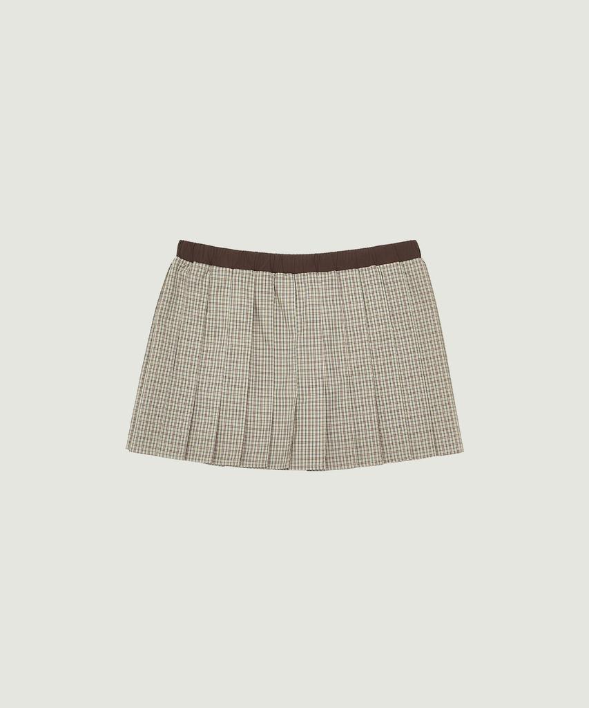 Grove Paisley Check Skirt (Beige Check)