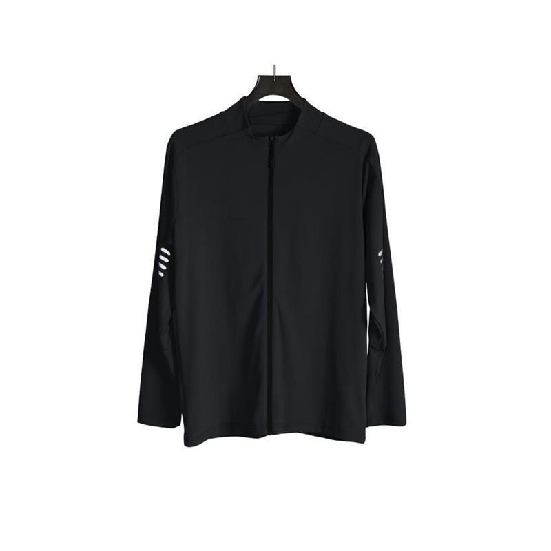Men's Autumn Stand-Up Collar Cycling Top: Elastic, Sun-Protective, Long-Sleeve, Fitness & Running Zipper Shirt