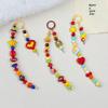 Sheep Horn Nail Long Chain with Dopamine Color Beads - DIY Phone Charm with Cute Grain Doll