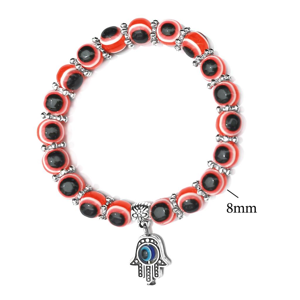 Handmade Beaded Turkish Blue Eye Bracelet Hamsa Talisman Evil Eye Charm