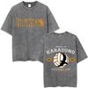 Gewaschenes Vintage Anime Haikyuu KARASUNO Merch T-Shirt Herren Cartoon Manga Oversized T-Shirt Herren Sommer Lässige Kurzarm-T-Shirts