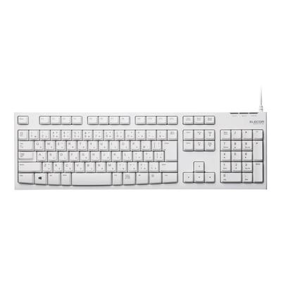 ELECOM Keyboard Wired Membrane Rohs Directive Compliant 10 Million Times Durable White TK-FCM064WH/RS