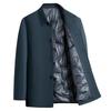 Men's Duck Down Lapel Jacket: Business Casual Warm Coat for Middle-Aged & Elderly