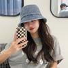 Retro Denim Bucket Hat for Women Solid Color Foldable Fisherman Cap Summer Outdoor Wide Brim Panama Sun Hats Gorras