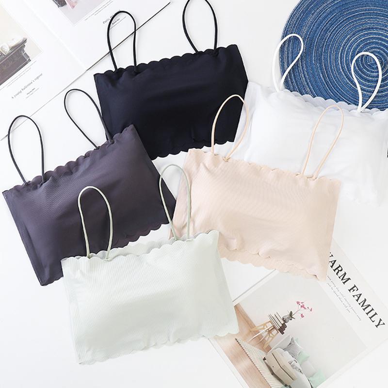 Flarixa Bralette mit dünnen Trägern für Mädchen, sexy Dessous, gewickeltes Tube-Top, Unterwäsche, Damen-BH, Eisseiden-BHs