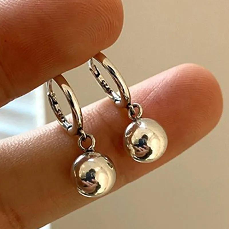 

Smooth Ball-Shape Drop Dangle Earring for Women Creative White/Golden/Rosegold Pandent Earring Charming Female Ear New