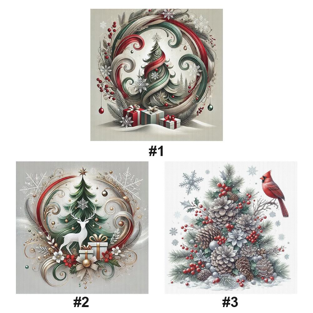 Xmas Printed Cross Stitch Kit DIY 11CT Embroidery Craft Set Home Decor Art