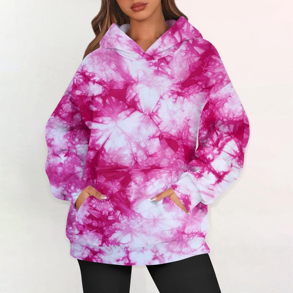 Dámské nadměrné mikiny s fleecovou kapucí, pulovry s dlouhým rukávem, outfity s kapsou