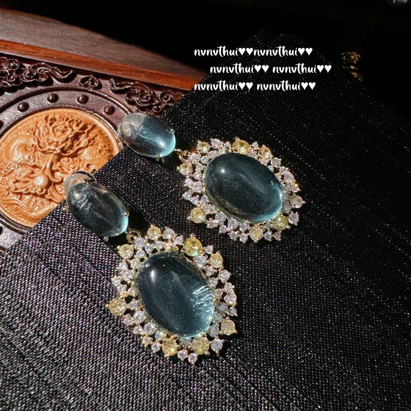 Weave Engraved Gold Emerald Teardrop Gemstone Bracelet Vintage Plated 18K Gold Rainbow Butterfly Zircon Earrings