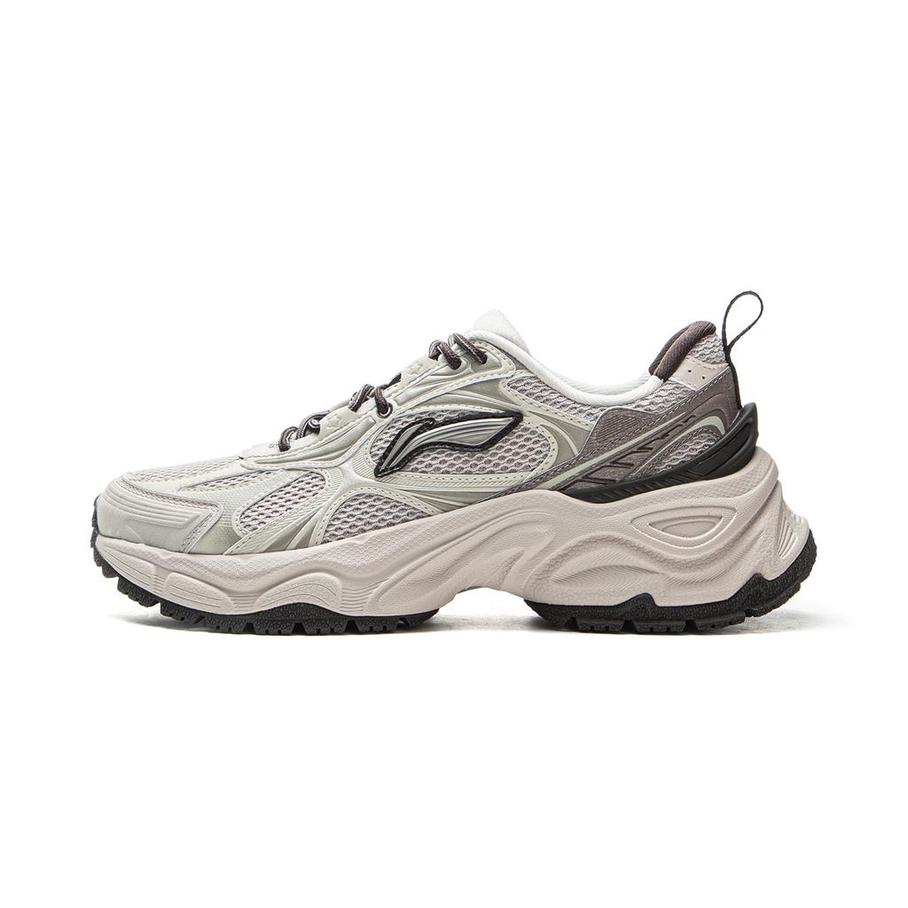 Li-Ning Star Ring Soft Retro Fashion Versatile Height Increasing Non-Slip Wear-Resistant Breathable Low-Top Casual Shoes Women Sneaker Gray AGCV356-3