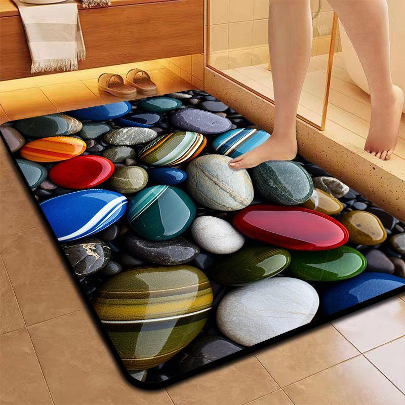 Tappetino da bagno morbido in fango di diatomee ad asciugatura rapida e assorbente d'acqua, tappetino da bagno antiscivolo, tappetino per piedi per bagno/toilette