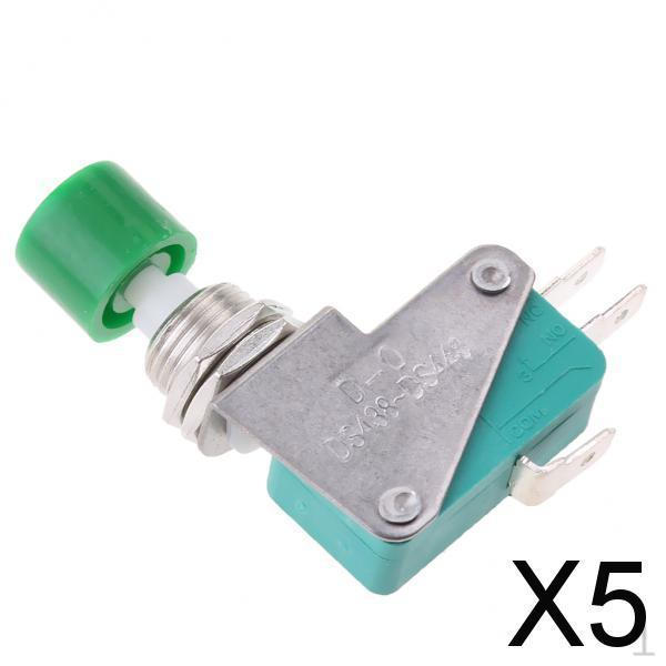 5xMicro Switch DS438448 Tactile Push Button 15A 125/250VAC Green