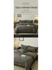 2026 Spring/Summer Men's Pure Cotton Striped 4-Piece Bedding Set: Washed Cotton Bed Sheet & Duvet Cover.