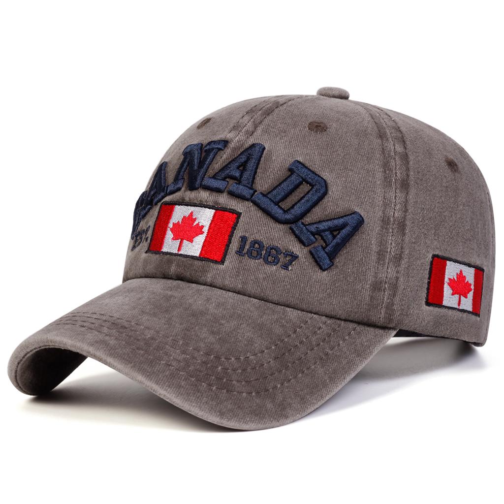 Unisex CANADA Letter Embroidery Wash Baseball Caps Spring Autumn Outdoor Adjustable Casual Hats Sunscreen Hat Sports Cap