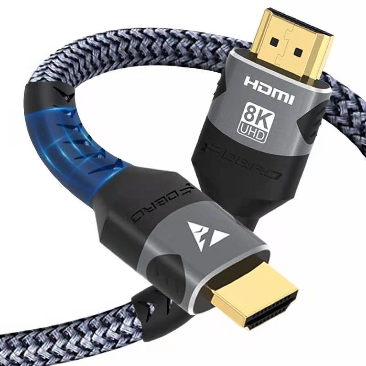

8K HDMI-кабель 2.1 48 Гбит/с высокоскоростной HDMI-плетеный шнур-4K@120 Гц 8K@60 Гц, DTS:X, HDCP 2.2 и 2.3, HDR 10 для совместимого ноутбука/PS5 1m/8K HDMI