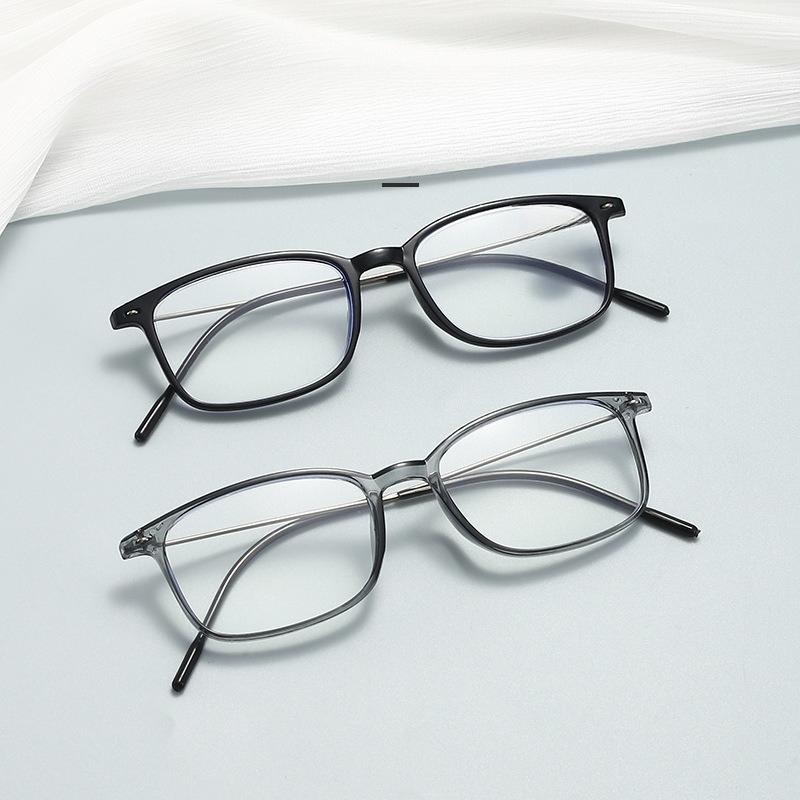 10pcs Square Reading Glasses Women Men Black Blue Grey Purple Anti Blue Light Polycarbonate Lens