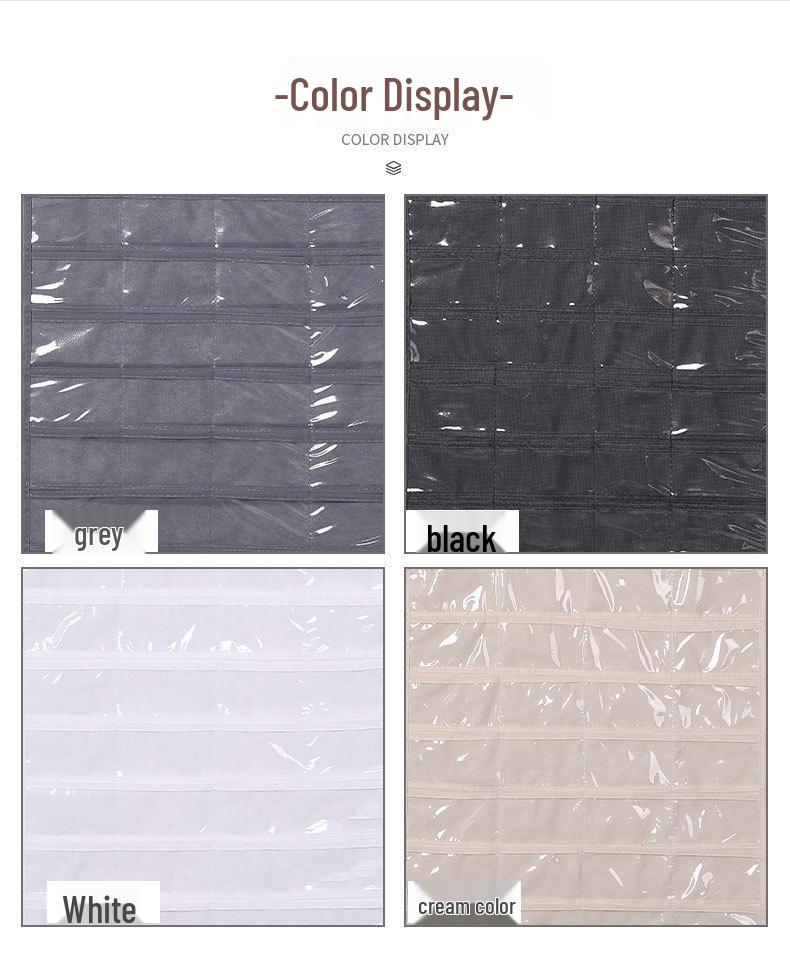 Wall-Mounted Transparent Hanging Jewelry Organizer with Large Capacity, Double-Sided Dustproof Storage Bag