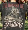 I'd Rather Be Fishing Bigfoot Sasquatch Comfort Colors® Tshirt, Trout Angler Fisherman Outdoor Adventure Vintage Bootleg Cryptid Tee