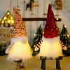 Christmas Ornaments with Lights Glowing Faceless Old Man Rudolph Doll Dwarf Goblin Doll Xmas Celebration Decoration