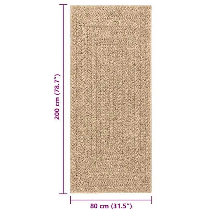 VidaXL ZIZUR Rug 80x200 Cm Jute Look Indoor and Outdoor, Outdoor Rug, Floor Rug, Indoor Rug, 4006151