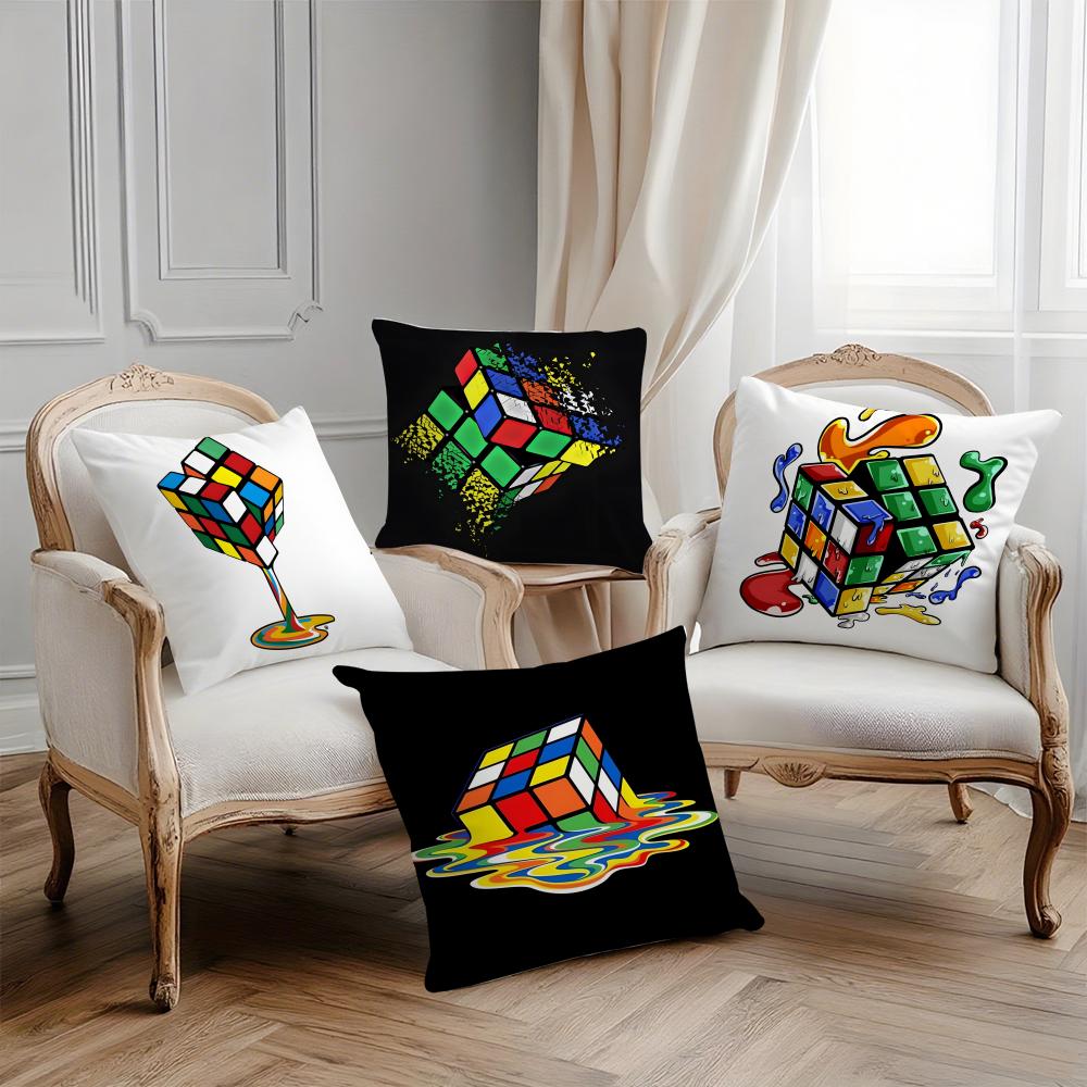 Home Personality Display Rubiks Cube Pillow Case Printing Pillowcase Living Room Sofa Cushion Cover Bedroom Room Decor