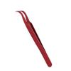 Tweezers Aluminium Alloy Curved Tip Antimagnetic Tool for Electronic Repair Maintenance Red
