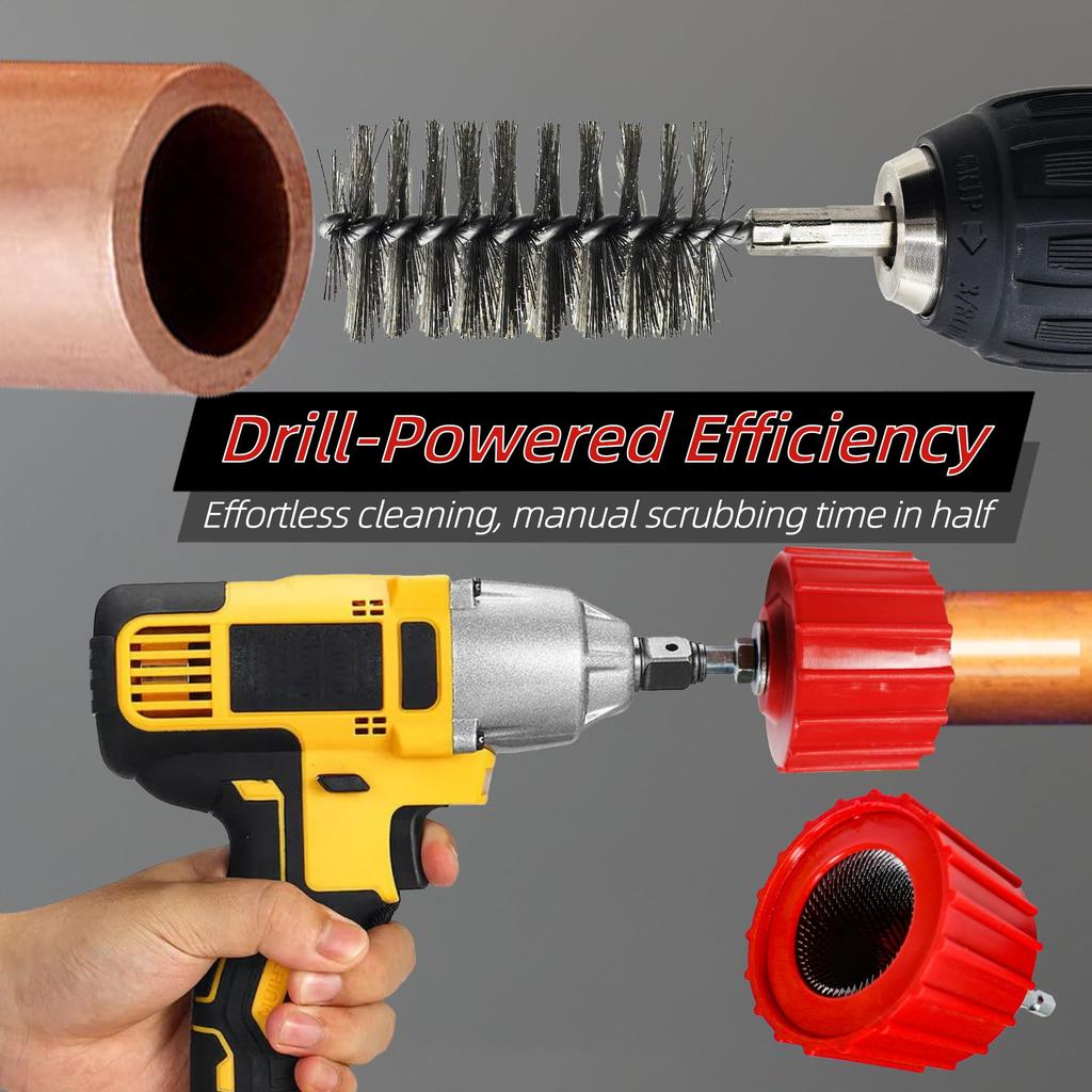 9 Pieces Of Metal External Pipe Grinder Pipe Cleaning Brush Polishing/Rust Removal Tool Home Stainless Steel Cleaning Brush