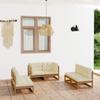 Day and Night - Day and Night Garden Furniture Set 6 Pieces and Cushions Solid Pine Wood