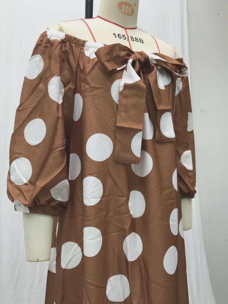 Bohemian Off Shoulder Polka Dot Maxi Dress European American Style