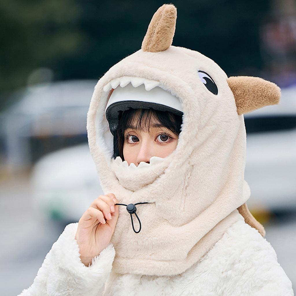 Winter Warm Shark Hooded Ski Mask Helmet Cover for Face and Neck Protections Cold Weather Windproof Headcover Hat
