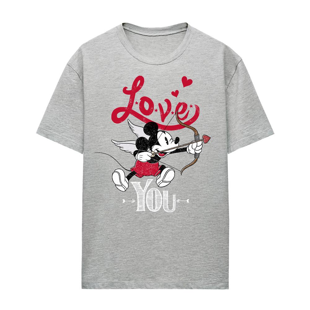 Disney Womens/Ladies Love You Mickey Mouse Cupid Heather T-Shirt