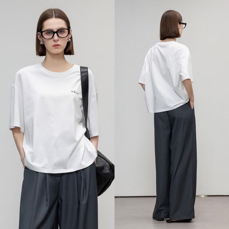 Demana Women's Loose Fit Letter Print Cotton T-Shirt