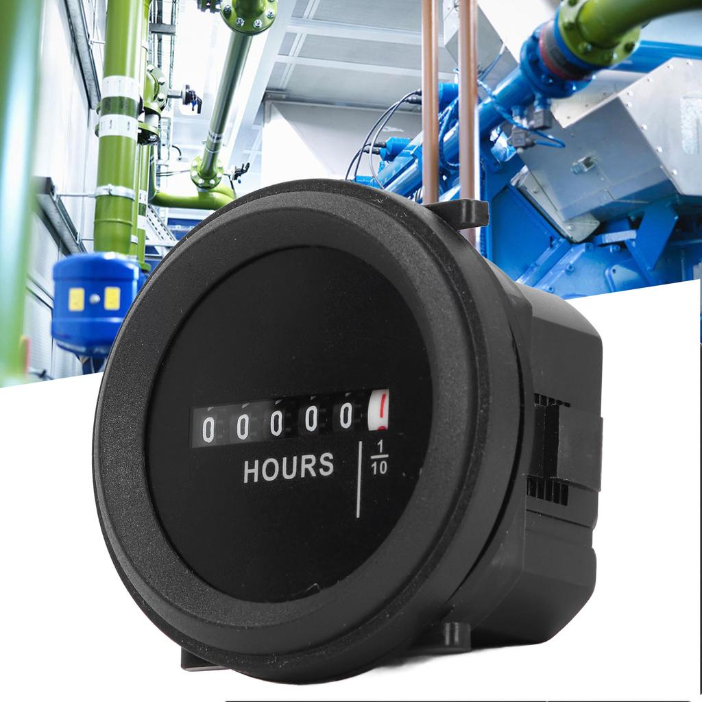Round Hour Meter High Accuracy Quartz Mechanical Hour Meter for Engine Generator 6‑80VAC