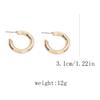 Fashionable and Classic Basic Geometric C-ring Stud Earrings, Hong Kong-style Retro, Simple and Versatile Earrings for Women