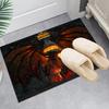 1PC Dragon's Fiery Warcraft Game Floor Mat for Living Room, Game Rooms, Office, Bedroom, Office Floor Mat Playful Design, Christmas Fan Gifts