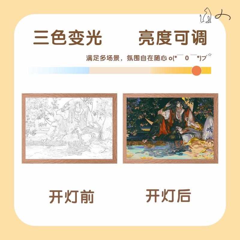 Heaven Official's Blessing Painting Lamp Tian Guan Ci Fu Night Light for BL Fans