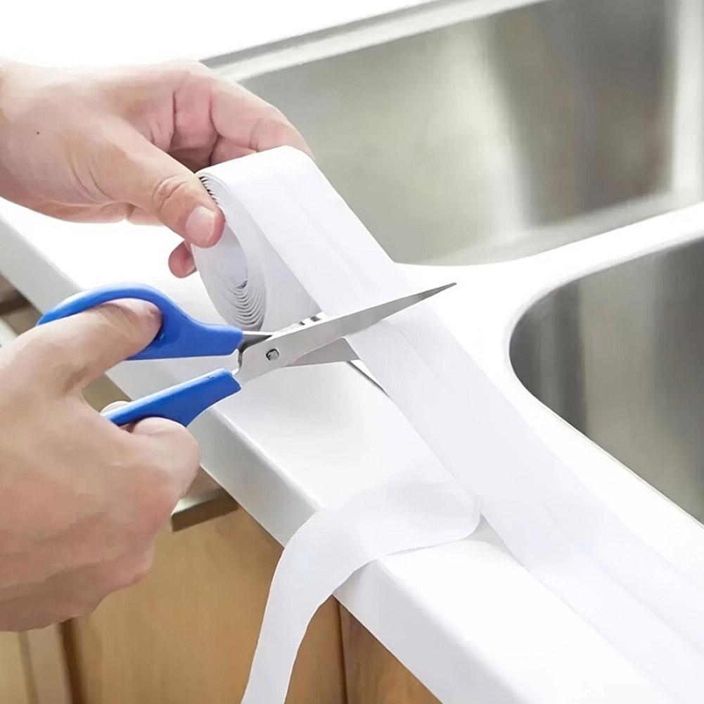 Bathroom Waterproof Wall Stickers Sealing Tapes PVC Adhesive Sealing Strips Sink Edge Tape Sink Bathtub Caulk Tape Home Posters