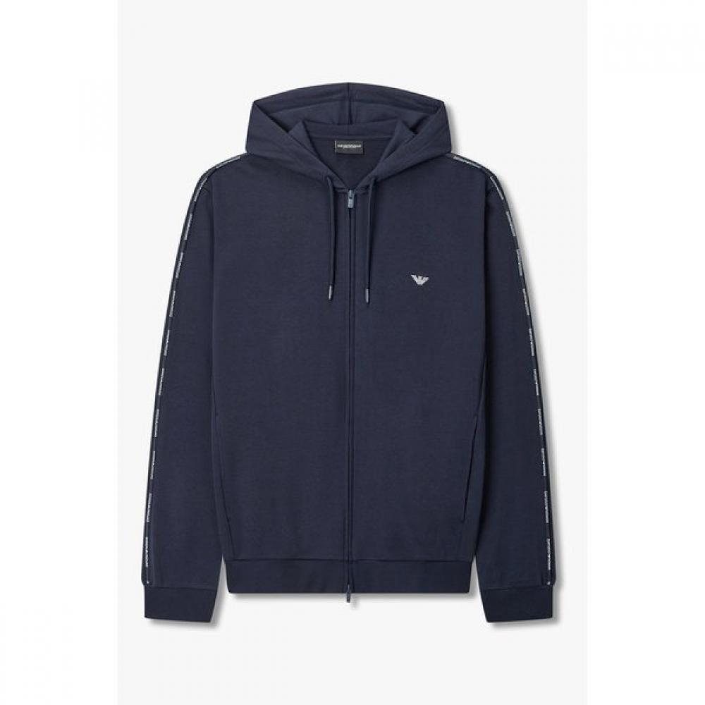 Emporio Armani Men S Logo Trim Hooded Lounge Zip Up 0816138002 S(95)