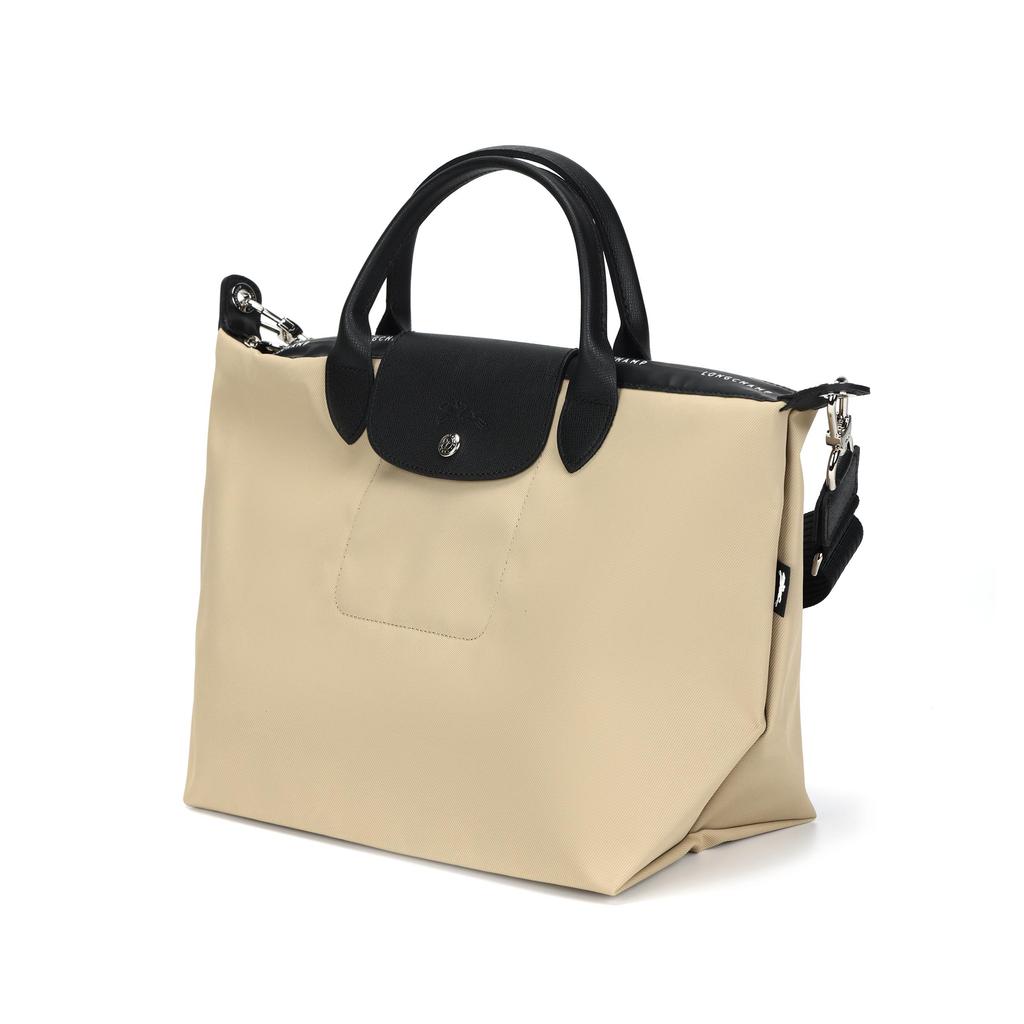 Longchamp Le Pliage Energy Logo Geprägt Reißverschluss Recycelter Canvas Tragetasche Damen Tragetasche Beige 1515HSR299