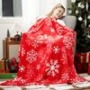 Christmas Snowflakes Printed Blanket for Sofa Bed Travel Camping Living Room Office Conditioning Blanket for All Seasons Gifts