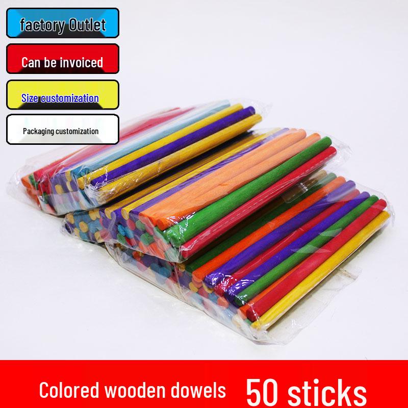 Colorful Birch Wood Craft Sticks - DIY Model Building Supplies