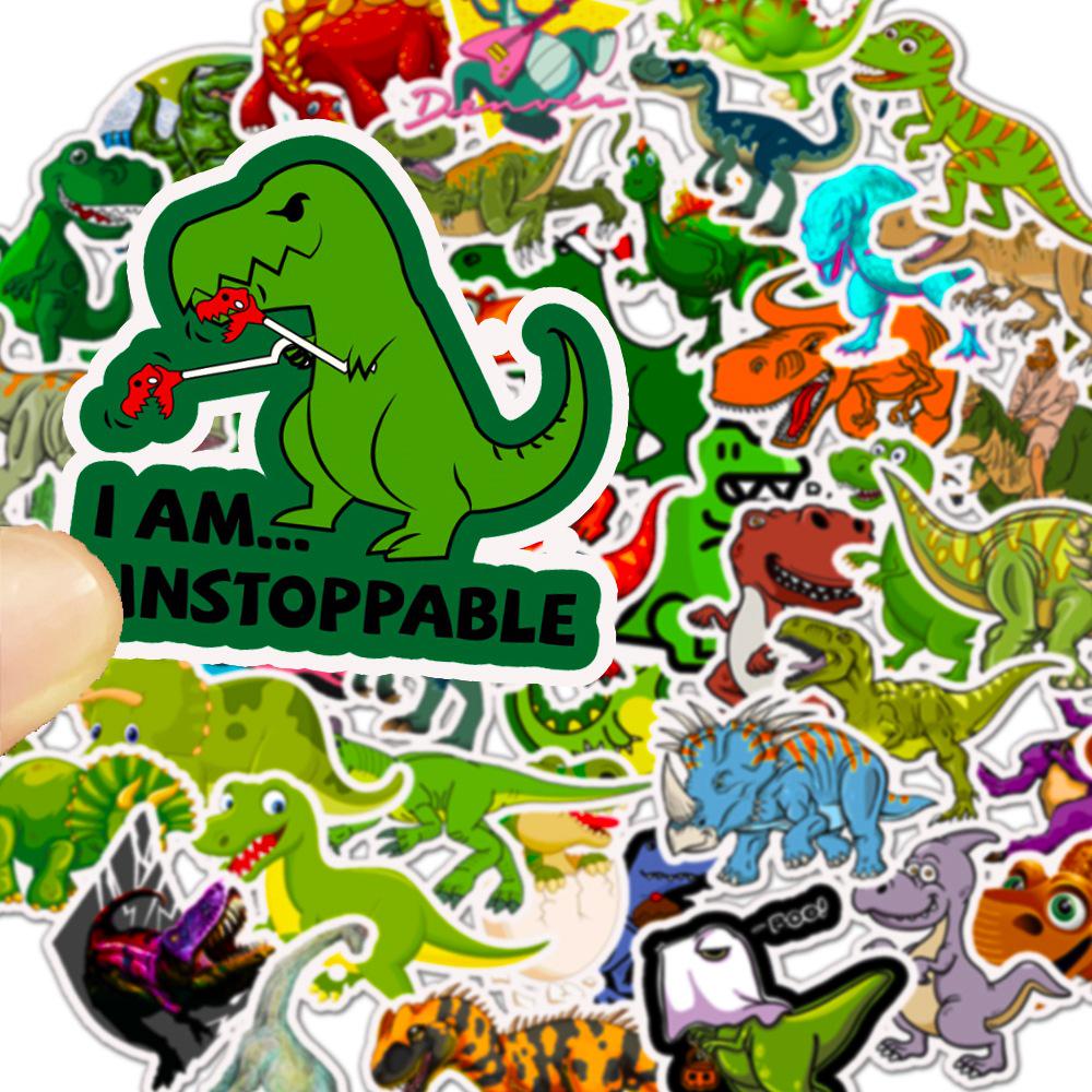 50 Non-Repeat Dinosaur Tyrannosaurus Rex Children's Cartoon Stickers Luggage Trolley Case Popular Non-Infringement Graffiti Stickers