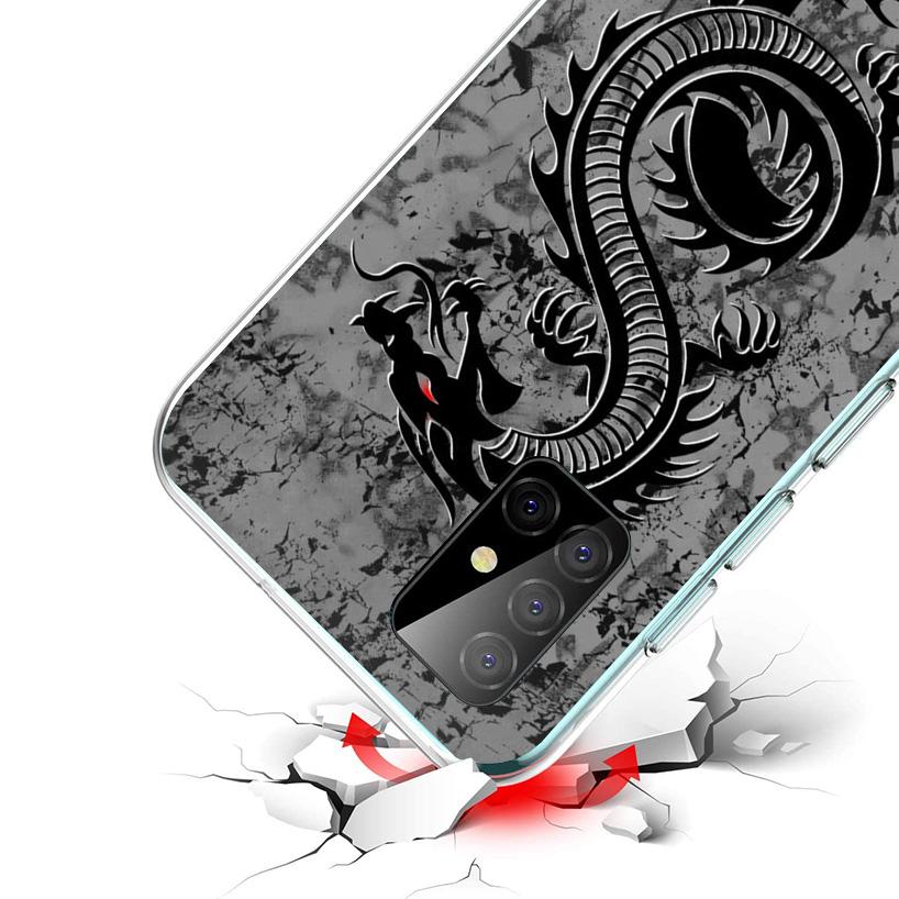 Asian Dragons Animal Tattoo Phnoe Case for Samsung Galaxy A17 A37 A57 A16 A26 A36 A56 A15 A14 A13 A55 A54 A53 A35 A34 A33 A25 A2
