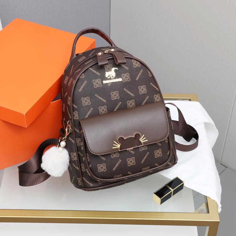 Chic Vintage Printed Ladies' Backpack  Delicate Bag  Soft Texture  Versatile Shopping  Fashion