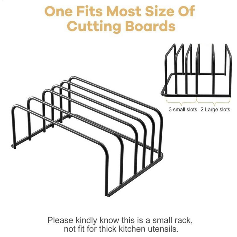 Kitchen Cutting Board Holder Multi-functional Space-Saving Non-slip Pot Lid Organizer 5 Slot Storage Rack Countertop Accessories