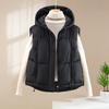 Autumn and winter new women's hooded down jacket vest short fashion thickened stacked thermal vest