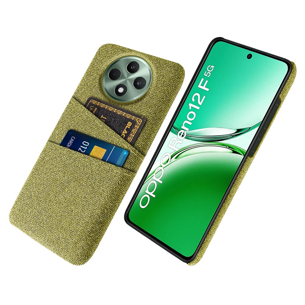 For Oppo Reno12 F 5G Case Cloth+Hard PC Phone Cover with Dual Card Slots
