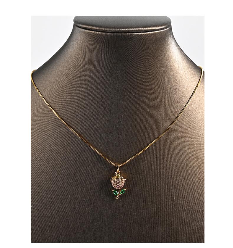 Elegant Rhinestone Tulip Necklace: Creative, Personalized Clavicle Chain in European & American Niche Fashion Style