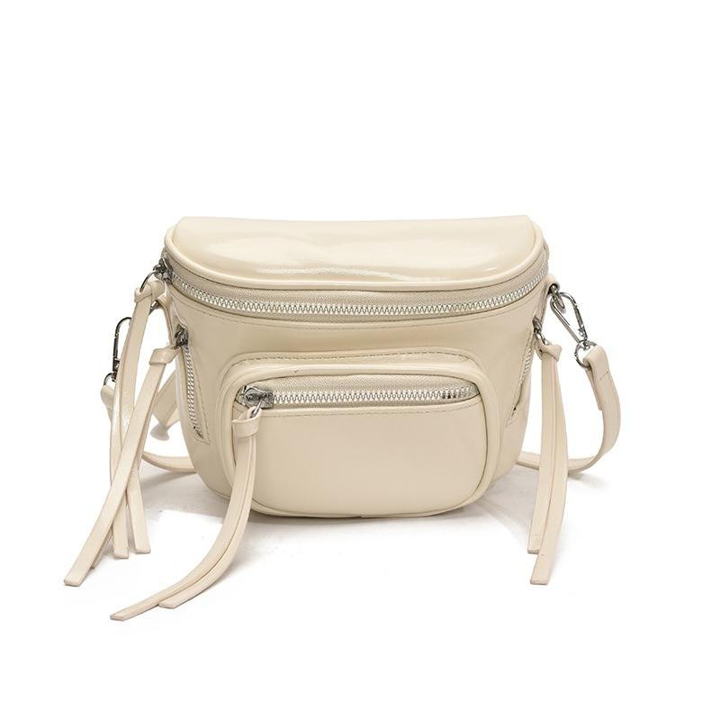 Personalized women's bag summer new trendy fanny pack versatile shoulder crossbody first layer cowhide bag soft leather saddle bag