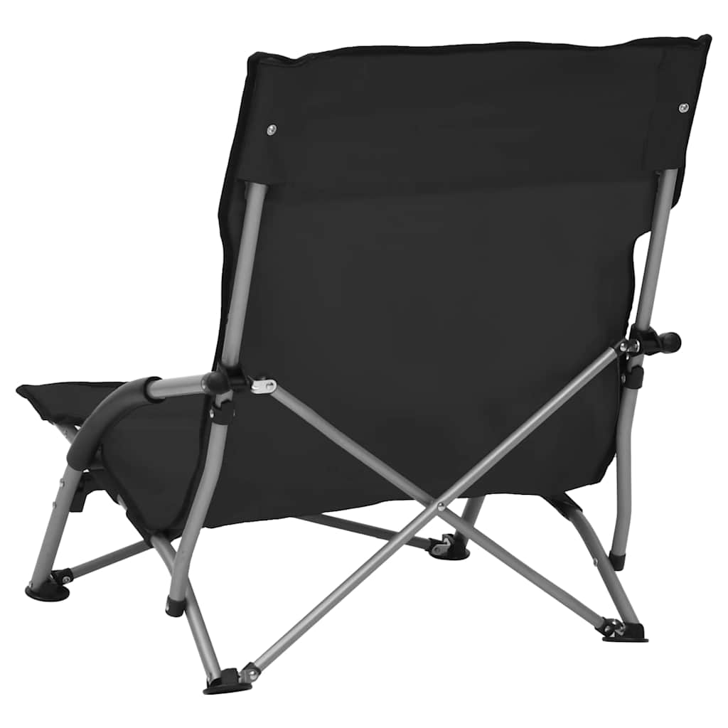 vidaXL Folding Chairs, 2 Pieces, Black Fabric